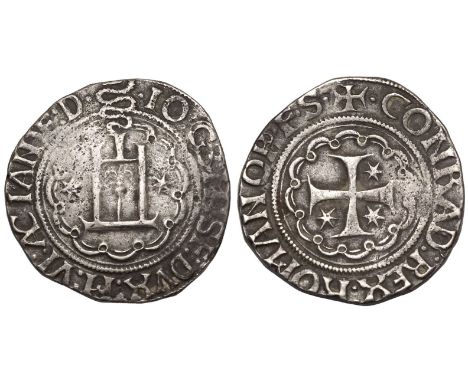 ITALY. GENOA. Silver Testone da 20 Soldi (Lira Genovese), ND (1492). Genoa. Gian Galeazzo Maria Sforza of Milan, Doge of Geno
