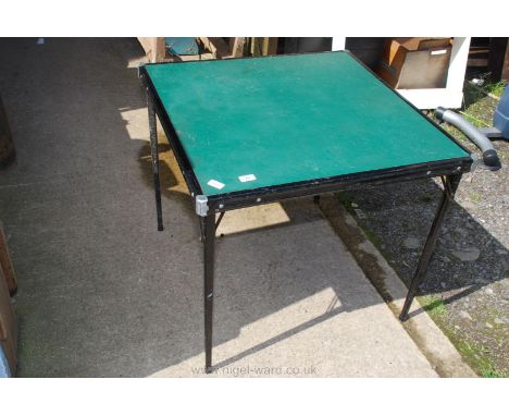 Metal framed and legged folding card table