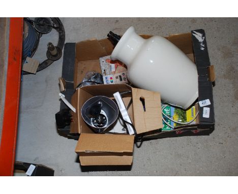 Large white pottery lamp, heat lamp etc.