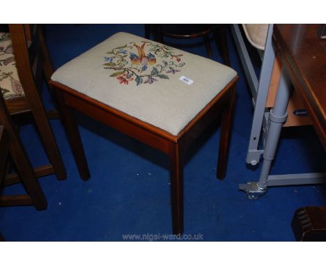 Tapestry topped music stool