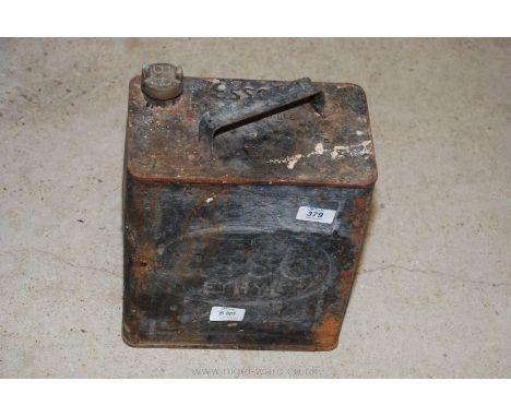 Esso Ethyl petrol can, BP brass cap.