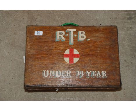 Wooden First Aid box, no contents