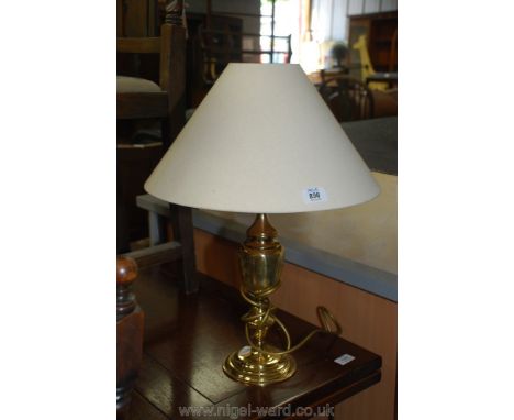 Brass table lamp and shade