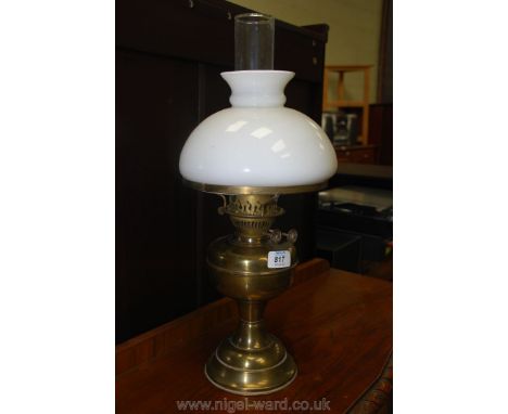 Brass oil lamp with double burner
