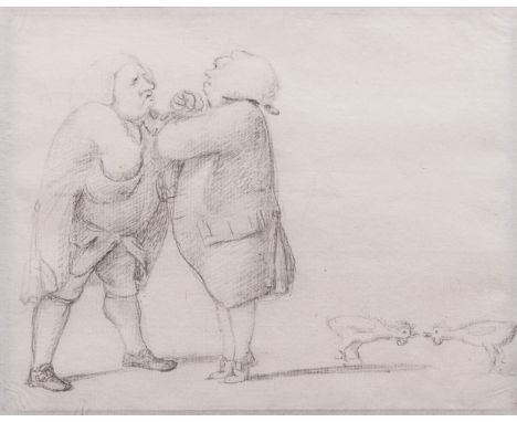 George Dance (1741-1825)
A Cool Conference Growing Warmish, a caricature
pencil
14cm x 17cm

Exhibited: 'George Dance R A, Th