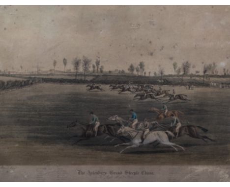 John Harris after Henry Alken, The First Steeple Chase on Record, a set of four aquatints, 35cm x 43cm, John Harris after Jam