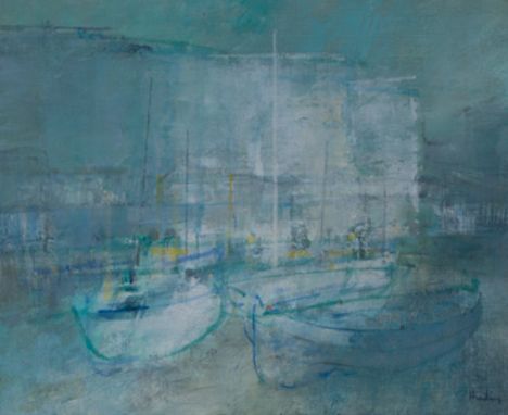 Leonard Hunting
Boats
signed 
oil on canvas
21cm x 26cm

This lot may be subject to Artist Resale Right