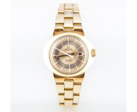 Omega - A lady's Automatic Geneve Dynamic wrist watch, champagne baton dial with sweep seconds in a 20 micron gold plated and