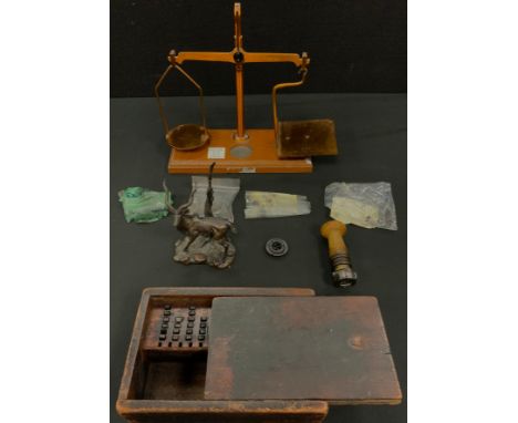 Postal History -  Bakewell Derbyshire end disc, assorted number stampers;  class III scales;  bronze figure Greater Kudu (3) 