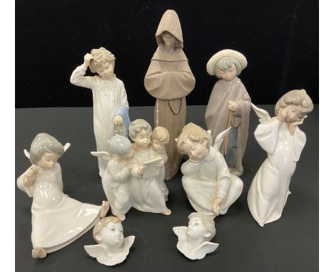 LLadro &amp; Nao figures - Cherubs, Angels, Monk, wall masks, Awakenings etc (9) 