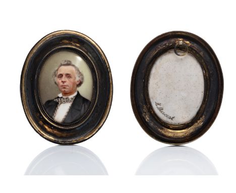 PORTRAIT OF A MAN | JAN ZACHARIAS QUAST (CZECH / BOHEMIAN AROUND 1850) | around 1850 | Painting on porcelain | 4.5 x 3.5 cm |