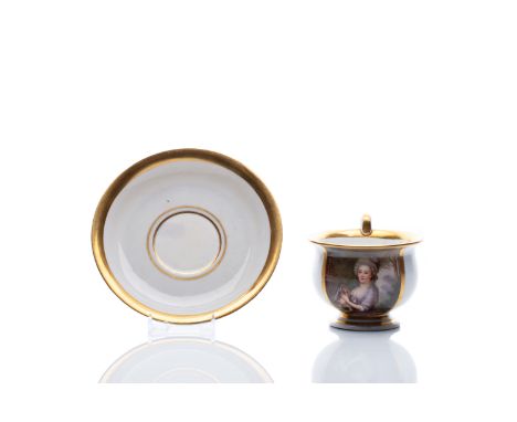 CUP WITH SAUCER | BŘEZOVÁ, CHRISTIAN FISCHER (CZECH / BOHEMIAN 1846-1851) | 1846-1851 | height 7.5 cm | marked: marked with a