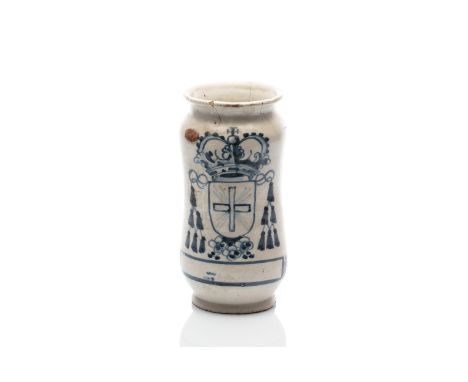 ALBARELLO | TALAVERA (SPAIN / SPANISH 18TH CENTURY) | 18th century | Earthenware | 21 cm (height) | Bidders are requested to 