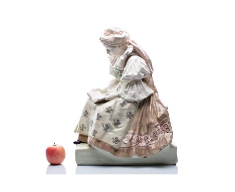 SITTING GIRL IN COSTUME | BĚCHYNĚ (CZECH / BOHEMIAN 20TH CENTURY) | 20th century | height 51 cm | marked: marked with an embo