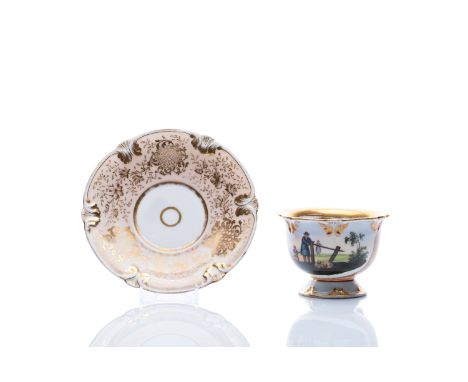 CUP WITH SAUCER | BŘEZOVÁ, FISCHER-REICHENBACH (CZECH / BOHEMIAN 1811-1846) | 1811-1846 | cup height 7 cm | marked: marked wi
