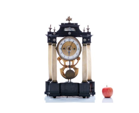 BIEDERMEIER TABLE CLOCK WITH A QUARTER BEAT AND A MUSIC MACHINE | LEOPOLD SCHRIMPF IN BRÜNN (CZECH / BOHEMIAN 1ST HALF OF THE