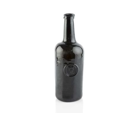 A sealed wine bottle, cylinder, seal stamped with a barons coronet and the initial 'R' (John Rolle, Bicton House, Exeter), 26