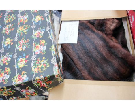 A fur tippet (Fitch) and a sable stole from Marshall Snellgrove in London, 1950's.