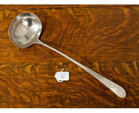A George III Old English pattern Scottish silver soup ladle.