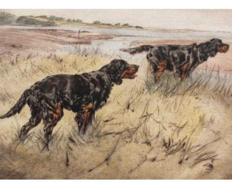 Henry Wilkinson, Hunting dogs, print signed in margin and numbered 54/150