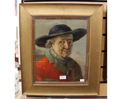 Kok (?), an oil portrait of an elderly lady.