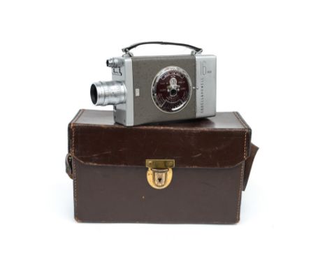 A cased 1950's Bell and Howell 16mm cine camera.