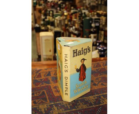 A boxed bottle of Haig's Dimple Scotch whisky.