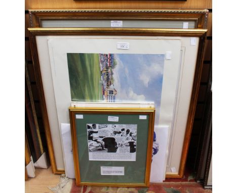 A framed Australia v South Africa 1999 print by Locelyn Golsworthy, together with a limited edition 109/850 print of 'The Ryd