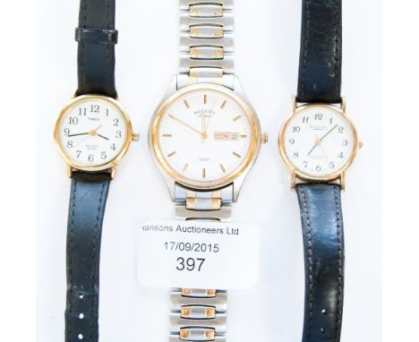 A gentleman's Rotary wrist watch, with a Timex and Aviatime wrist watches. (3)