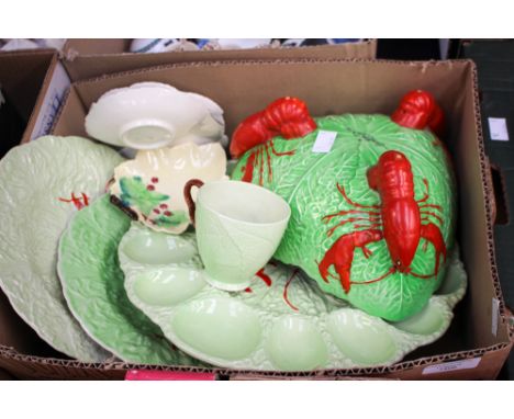 A Carltonware lobster pattern bowl, an egg plate, etc with other Carltonware patterns, etc.