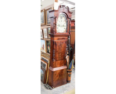 An early 19th Century 'W.B. Cornforth' Macclesfield eight day longcase clock, the hood with a swan neck pediment fitted with 