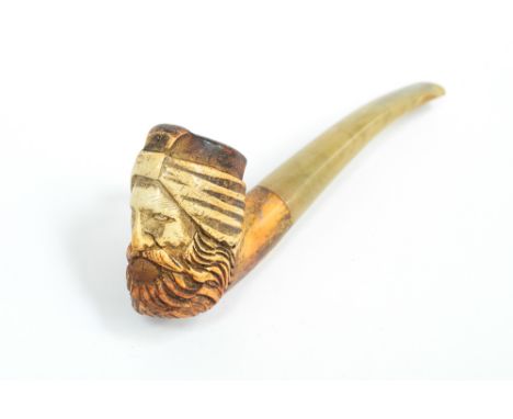 An Edwardian Turkish Meerschaum pipe (Turks Head) in case.