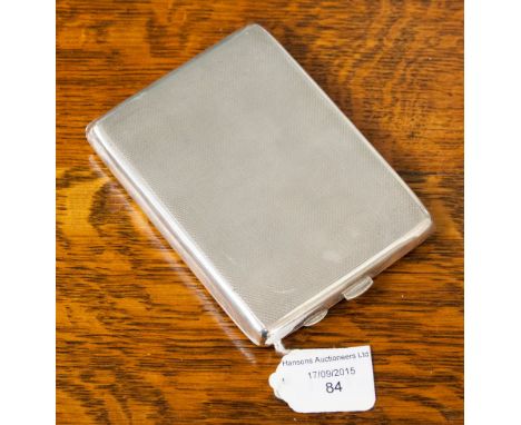 A George VI silver cigarette case, engine turned 5.33 ozt.