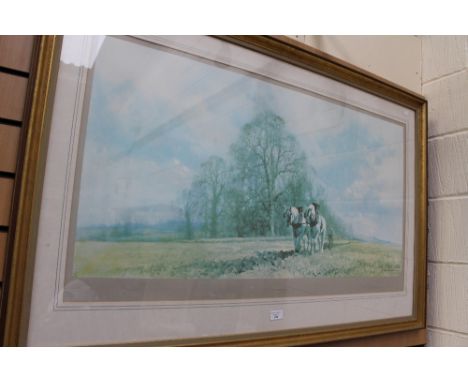 david Shepherd, 'Spring Ploughing' signed limited edition print, No 377/850, signed to lower right, height 50 cm x width 99 c