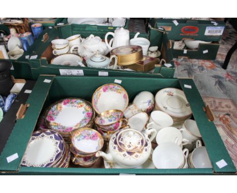 A Shelley white tea set and coffee pots, Royal Crown Derby Posie pattern trinkets, 2451 pattern miniature sugar bowl, Minton 