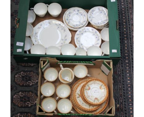 Two boxes of ceramics comprising Duchess 'Tranquility' part coffee service and Royal Albert part coffee service.