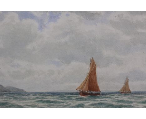  G. Ashworth, a pair of seascapes, each depicting sailing boats, watercolours, each signed to lower left, circa 1910, 26 cm h