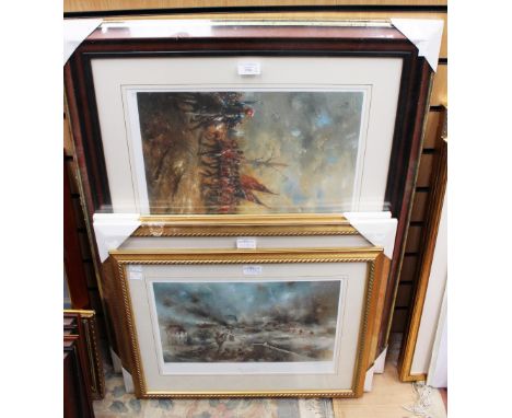  David Cartwright, three limited edition prints titled 'Wellington's Finest Hour' 88/850, 'The formidable 24th' 256/850, 'Her