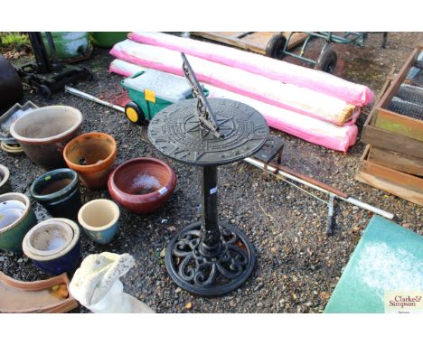 A metal sundial