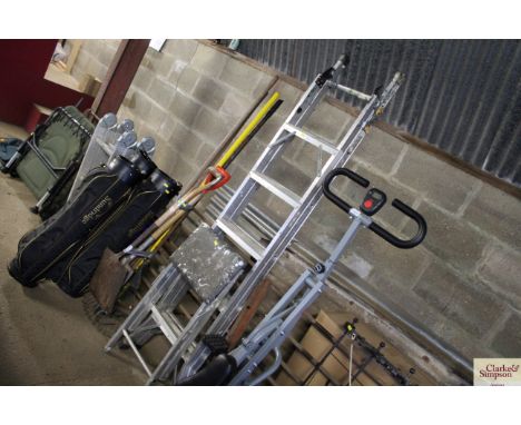 A set of aluminium steps/ladder and a smaller set of aluminium steps