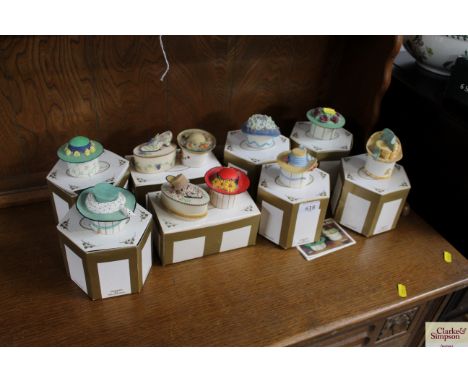 A quantity of Jane Asher collection "Willow Hall" designed hat trinket boxes etc