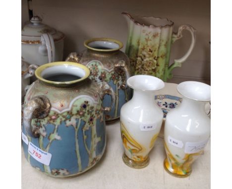PAIR NORITAKE VASES AND A FEW OTHER ITEMS       H2