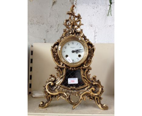 REPRO ROBERT GRANT LONDON ORNATE BRASS MANTEL CLOCK    J5