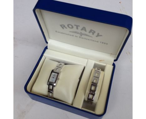 LADIES ROTARY WATCH AND BRACELET   C