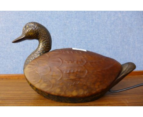 A Tiffany style duck lamp