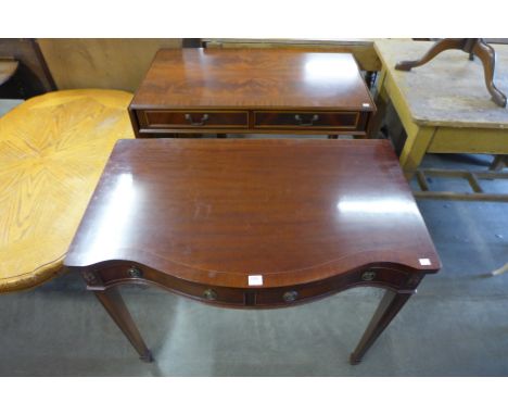 A Regency style mahogany sofa table and serpentine side table