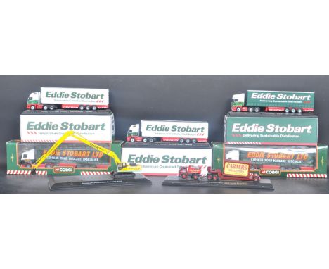 A selection of vintage retro 20th century Eddie Stobart boxed die cast toy lorry vehicle models. Measures 26cm in length.&nbs