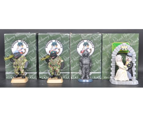 Doggie People – Robert Harrop – A collection of four figurines comprising of DP251BLA Blue Staffordshire Bull Terrier Army Ai