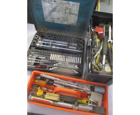Mixed tools to include a cased Kamasa socket spanner set