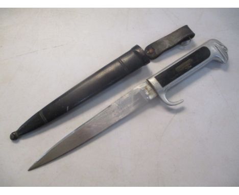 WWII Italian black shirts dagger with blackened metal scabbard